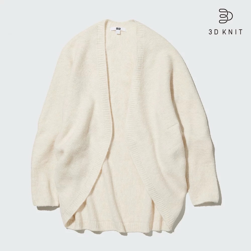Uniqlo Cream Cardigan Sweater with Wool